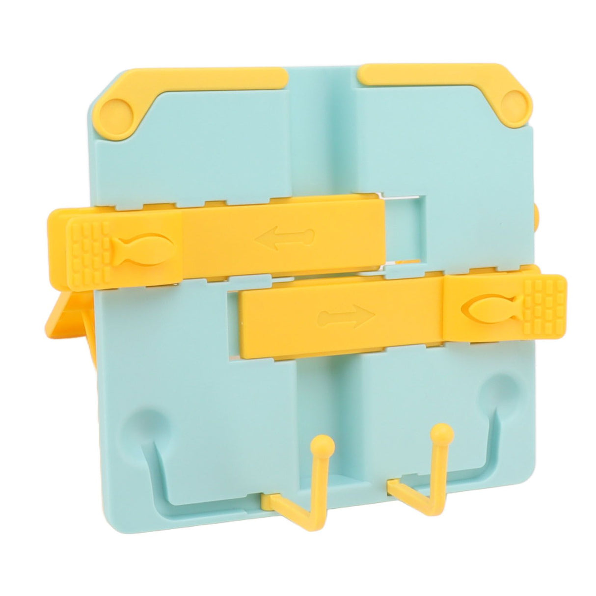 Reading Rack Foldable Portable Round Edges ABS Scratch Resistant Book Stand Holder for School Library Yellow Blue