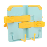 Reading Rack Foldable Portable Round Edges ABS Scratch Resistant Book Stand Holder for School Library Yellow Blue - Side View