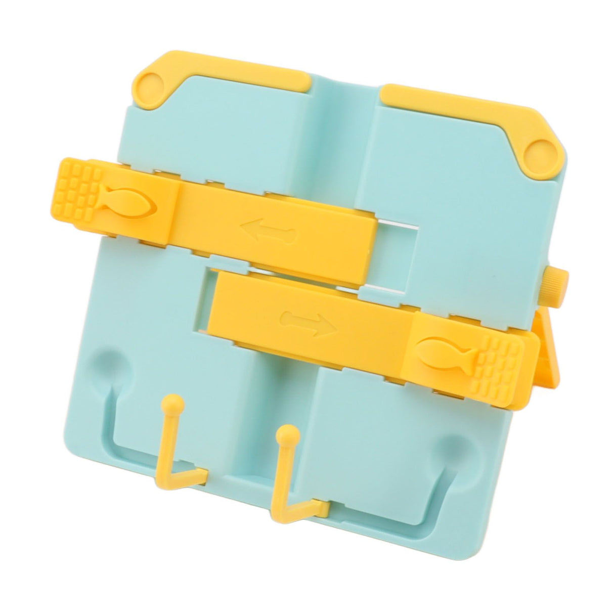 Reading Rack Foldable Portable Round Edges ABS Scratch Resistant Book Stand Holder for School Library Yellow Blue