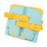 Reading Rack Foldable Portable Round Edges ABS Scratch Resistant Book Stand Holder for School Library Yellow Blue - Top-Down View