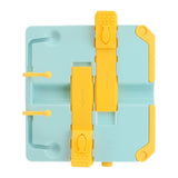 Reading Rack Foldable Portable Round Edges ABS Scratch Resistant Book Stand Holder for School Library Yellow Blue - 45-Degree Angle