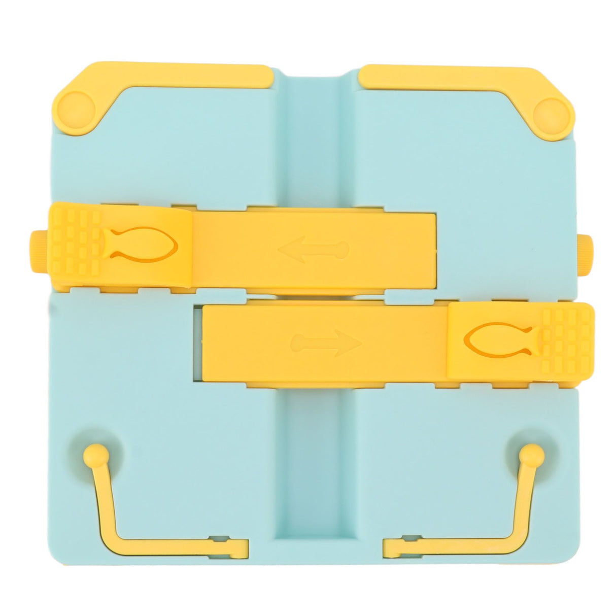 Reading Rack Foldable Portable Round Edges ABS Scratch Resistant Book Stand Holder for School Library Yellow Blue