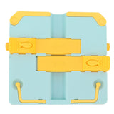 Reading Rack Foldable Portable Round Edges ABS Scratch Resistant Book Stand Holder for School Library Yellow Blue - Low Angle
