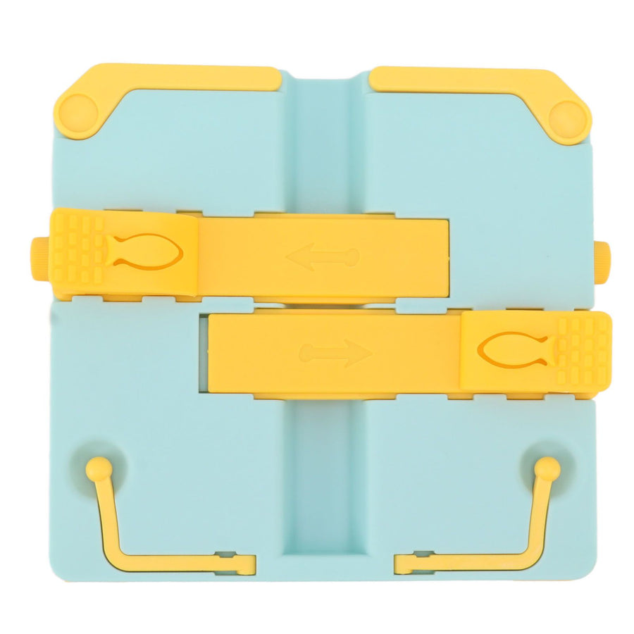 Reading Rack Foldable Portable Round Edges ABS Scratch Resistant Book Stand Holder for School Library Yellow Blue