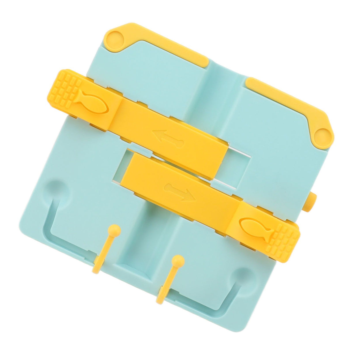 Reading Rack Foldable Portable Round Edges ABS Scratch Resistant Book Stand Holder for School Library Yellow Blue