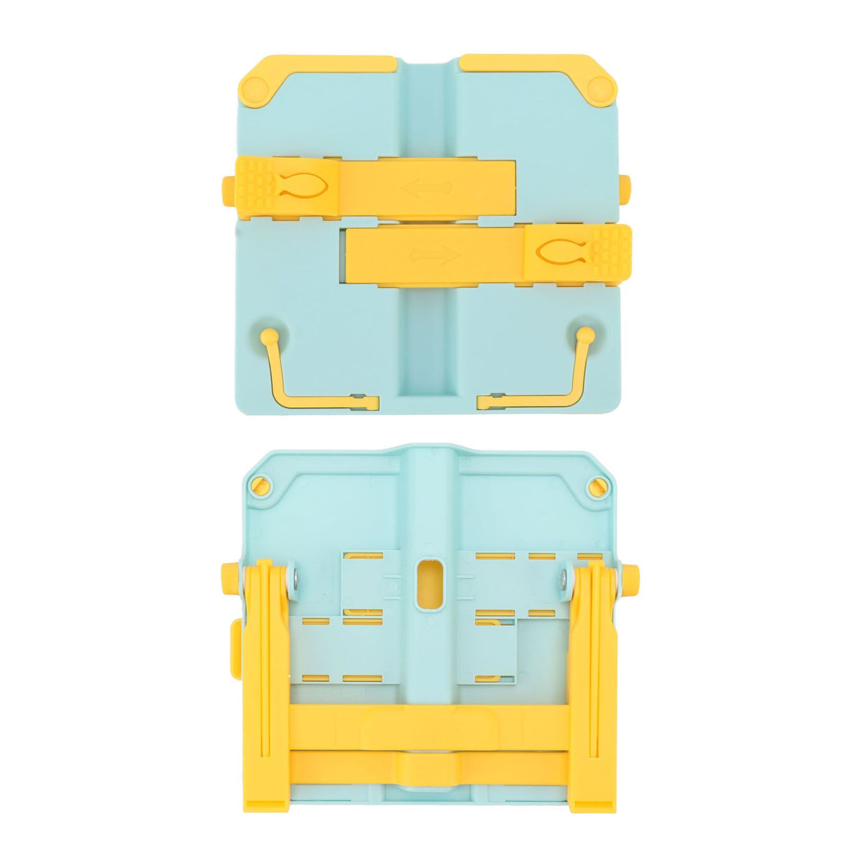 Reading Rack Foldable Portable Round Edges ABS Scratch Resistant Book Stand Holder for School Library Yellow Blue