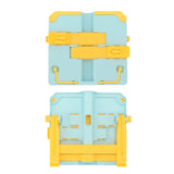 Reading Rack Foldable Portable Round Edges ABS Scratch Resistant Book Stand Holder for School Library Yellow Blue