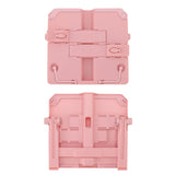 Reading Rack Foldable Portable Round Edges ABS Scratch Resistant Book Stand Holder for School Library Pink