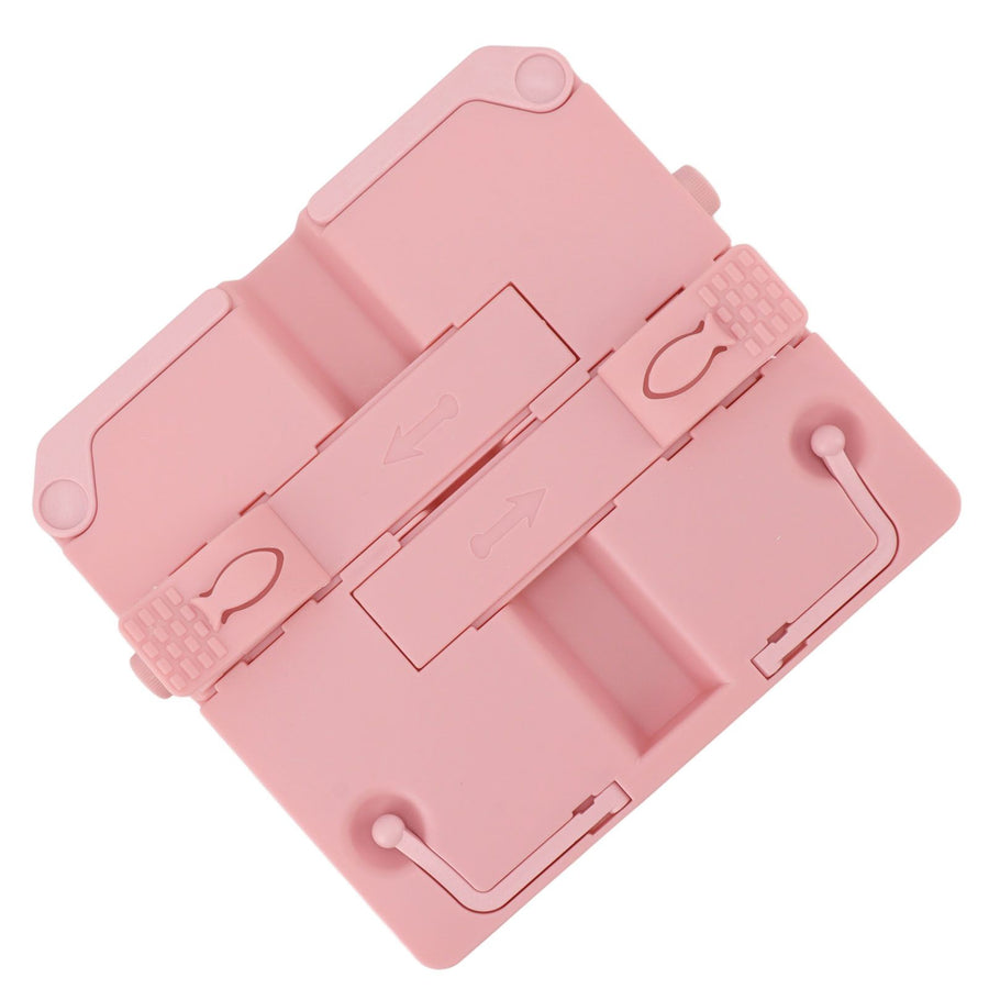 Reading Rack Foldable Portable Round Edges ABS Scratch Resistant Book Stand Holder for School Library Pink