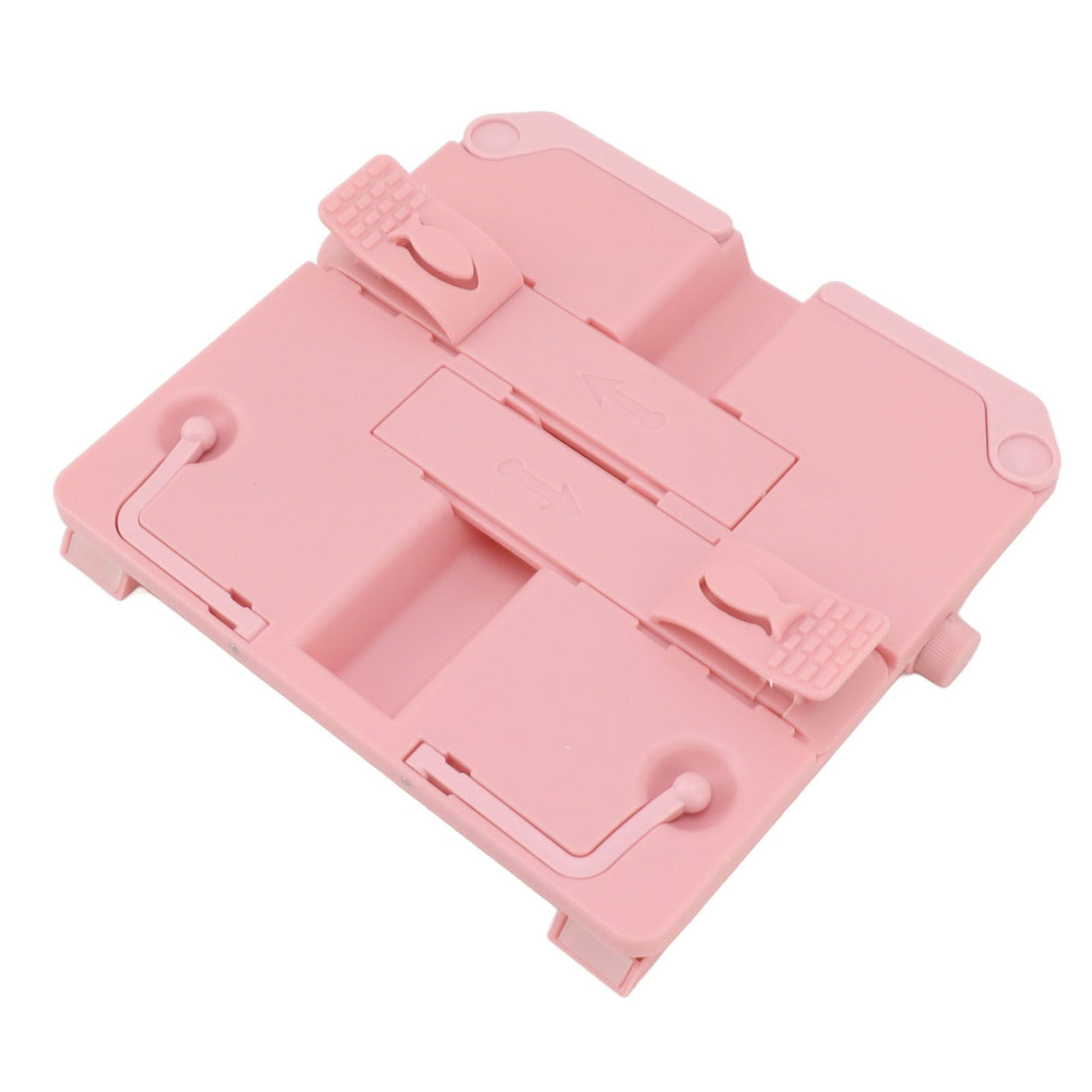 Reading Rack Foldable Portable Round Edges ABS Scratch Resistant Book Stand Holder for School Library Pink