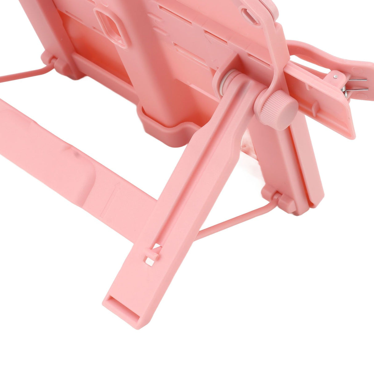 Reading Rack Foldable Portable Round Edges ABS Scratch Resistant Book Stand Holder for School Library Pink
