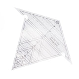 Sewing Wedge Ruler 60 Degree and 120 Degree Acrylic Transparent Precise Scale Reusable Quilting Ruler for DIY Design - Front View