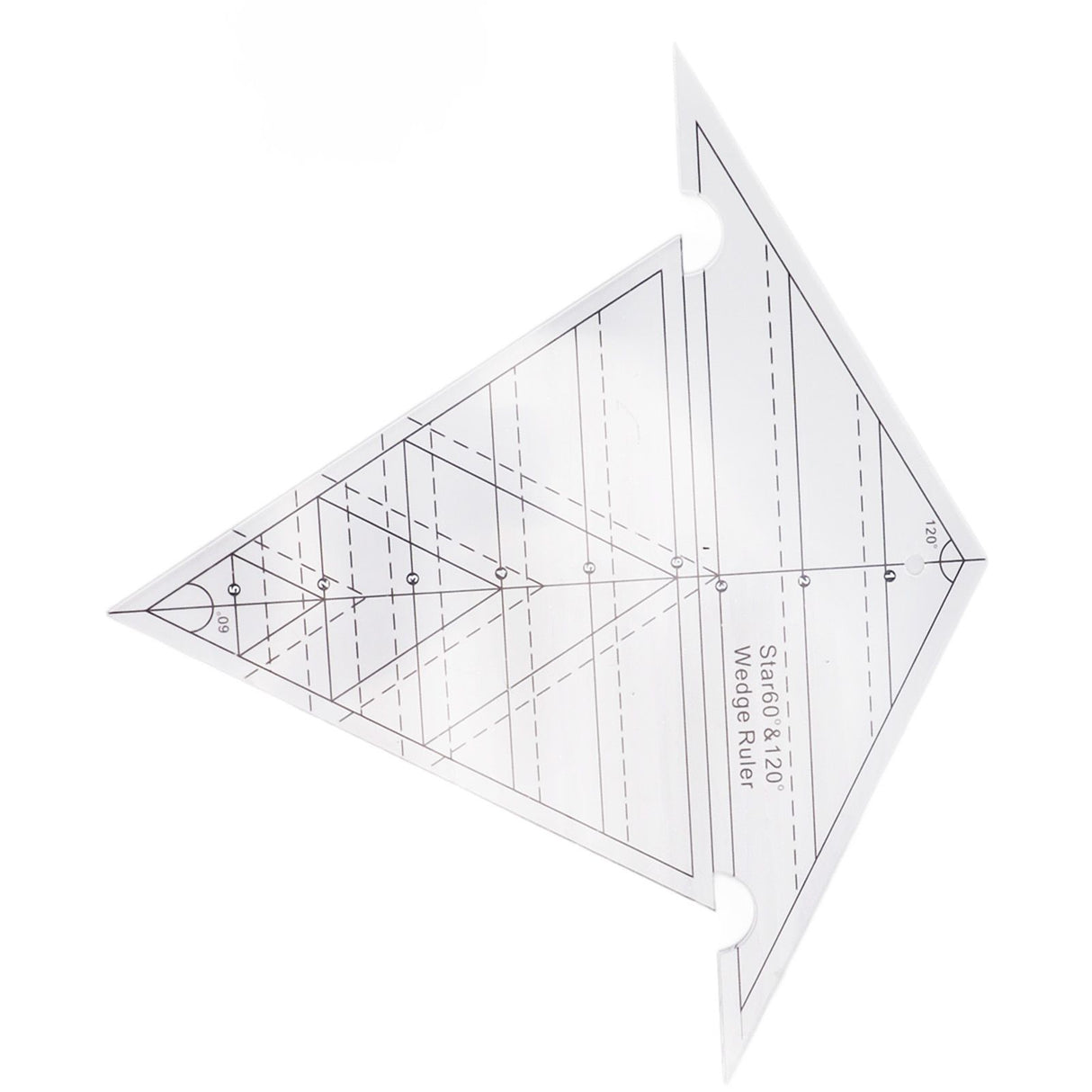Sewing Wedge Ruler 60 Degree and 120 Degree Acrylic Transparent Precise Scale Reusable Quilting Ruler for DIY Design