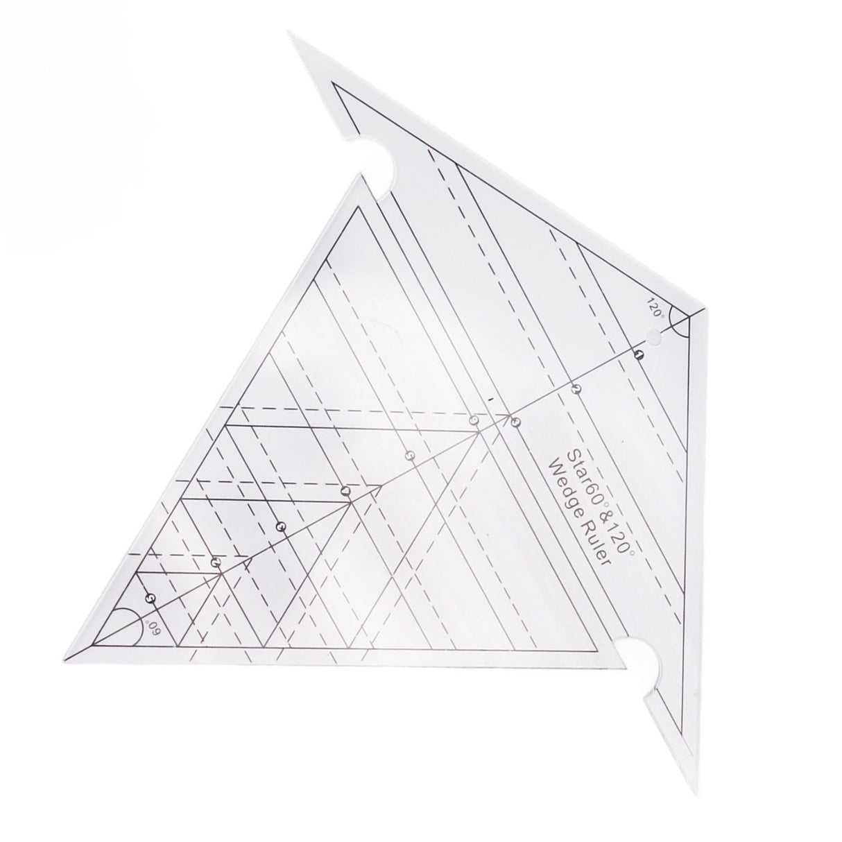 Sewing Wedge Ruler 60 Degree and 120 Degree Acrylic Transparent Precise Scale Reusable Quilting Ruler for DIY Design