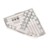 Mini Quilt Ruler Transparent Acrylic Precise Scale DIY Trim Tool Quilting Ruler for 6 8 10 Inch Finished Blocks - Top-Down View