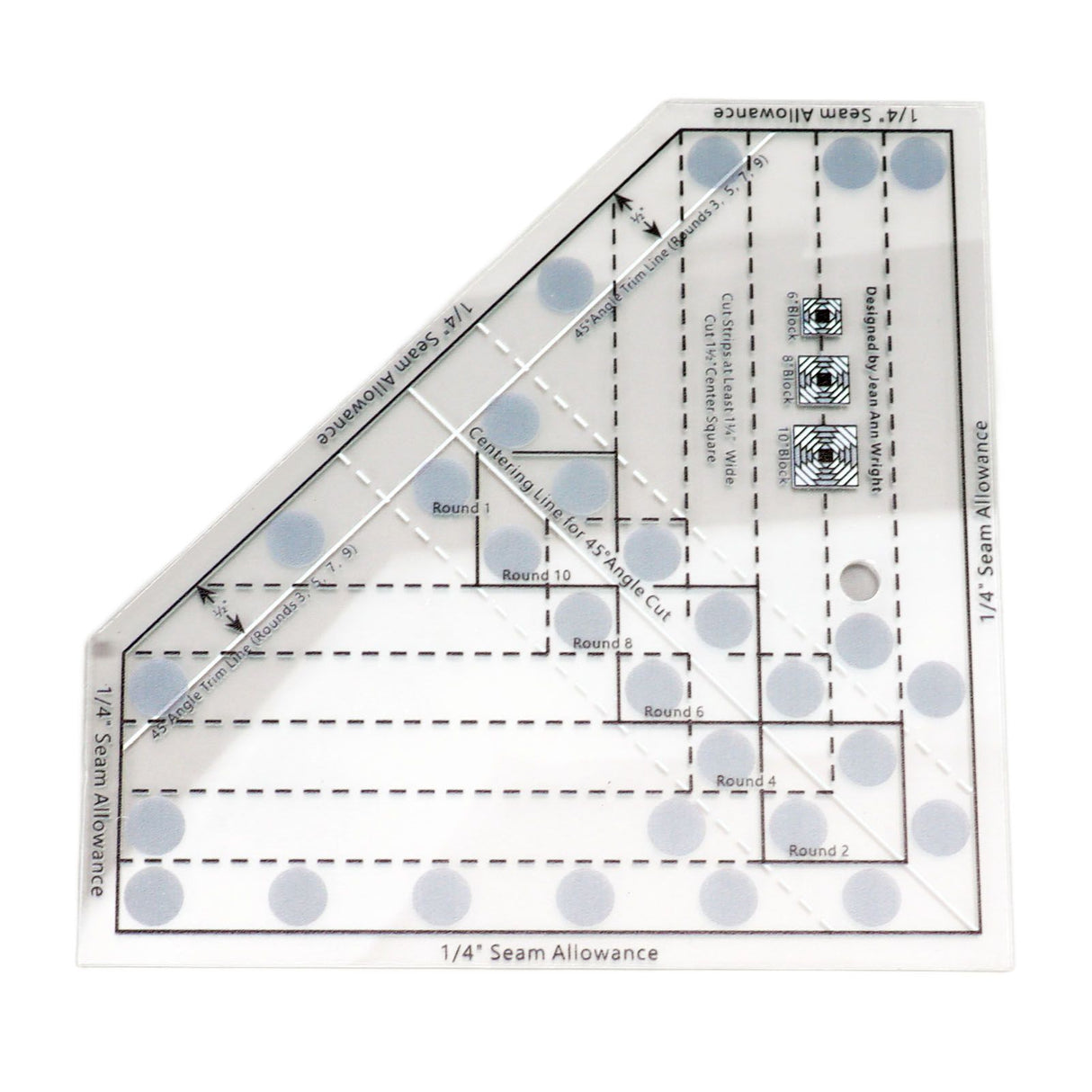 Mini Quilt Ruler Transparent Acrylic Precise Scale DIY Trim Tool Quilting Ruler for 6 8 10 Inch Finished Blocks
