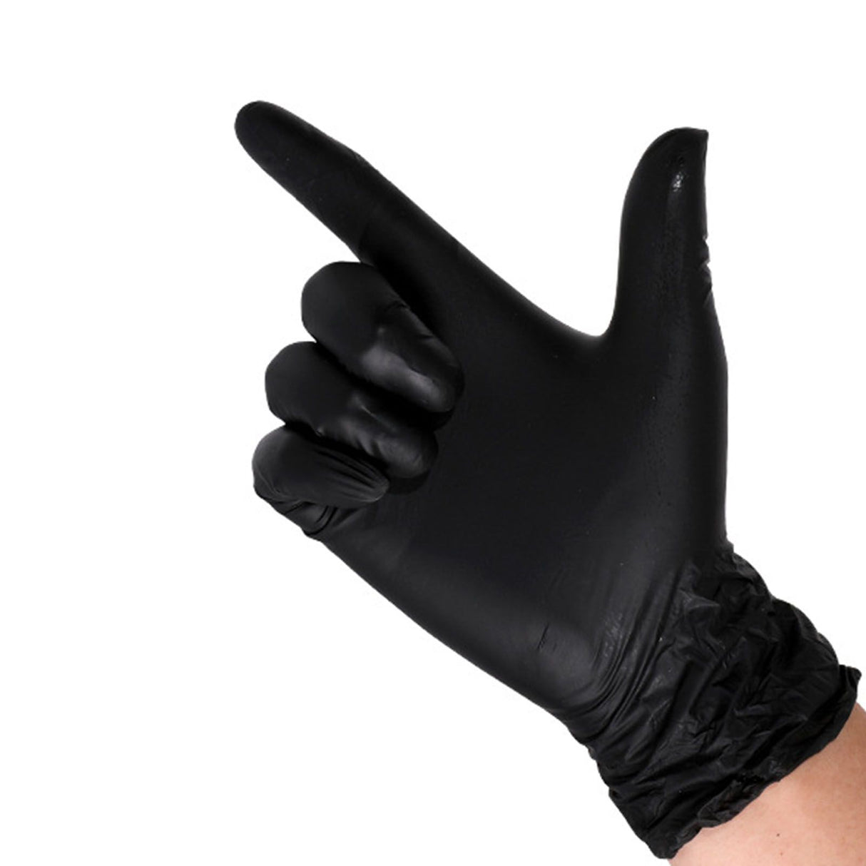 100PCS Food Gloves PVC High Elastic Protective Gloves for Cleaning Catering Black L