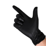 100PCS Food Gloves PVC High Elastic Protective Gloves for Cleaning Catering Black L - Side View