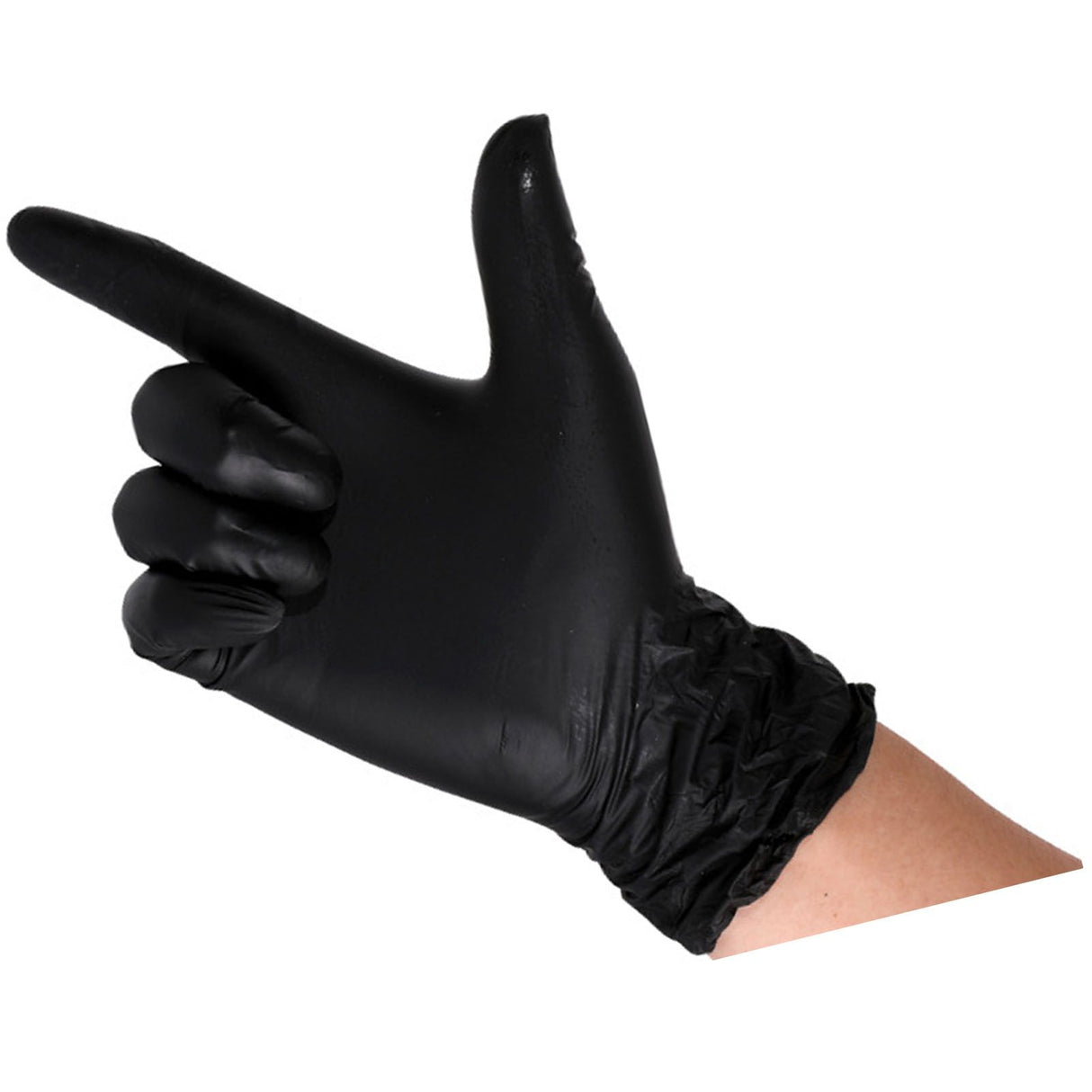 100PCS Food Gloves PVC High Elastic Protective Gloves for Cleaning Catering Black L