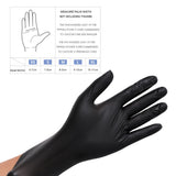 100PCS Food Gloves PVC High Elastic Protective Gloves for Cleaning Catering Black L