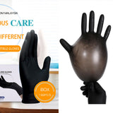 100PCS Food Gloves PVC High Elastic Protective Gloves for Cleaning Catering Black L