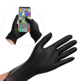 100PCS Food Gloves PVC High Elastic Protective Gloves for Cleaning Catering Black L