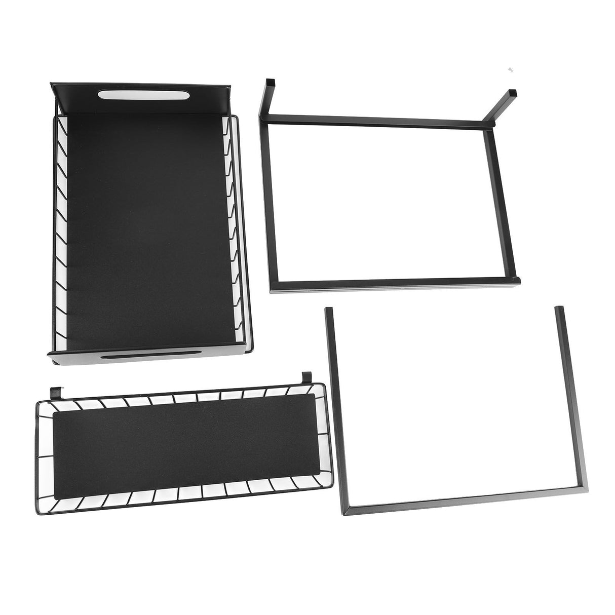 Under Sink Organizer L Shape 2 Tier Slide Out Sink Shelf for Under Kitchen Bathroom Sink Organizers and Storage Black