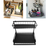 Under Sink Organizer L Shape 2 Tier Slide Out Sink Shelf for Under Kitchen Bathroom Sink Organizers and Storage Black