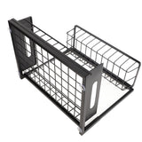 Under Sink Organizer L Shape 2 Tier Slide Out Sink Shelf for Under Kitchen Bathroom Sink Organizers and Storage Black