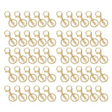50PCS Key Chain Ring Alloy Golden Polished DIY Handcraft Metal Key Rings with Chain for Travel