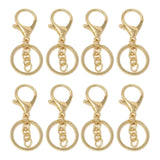 50PCS Key Chain Ring Alloy Golden Polished DIY Handcraft Metal Key Rings with Chain for Travel