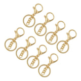 50PCS Key Chain Ring Alloy Golden Polished DIY Handcraft Metal Key Rings with Chain for Travel