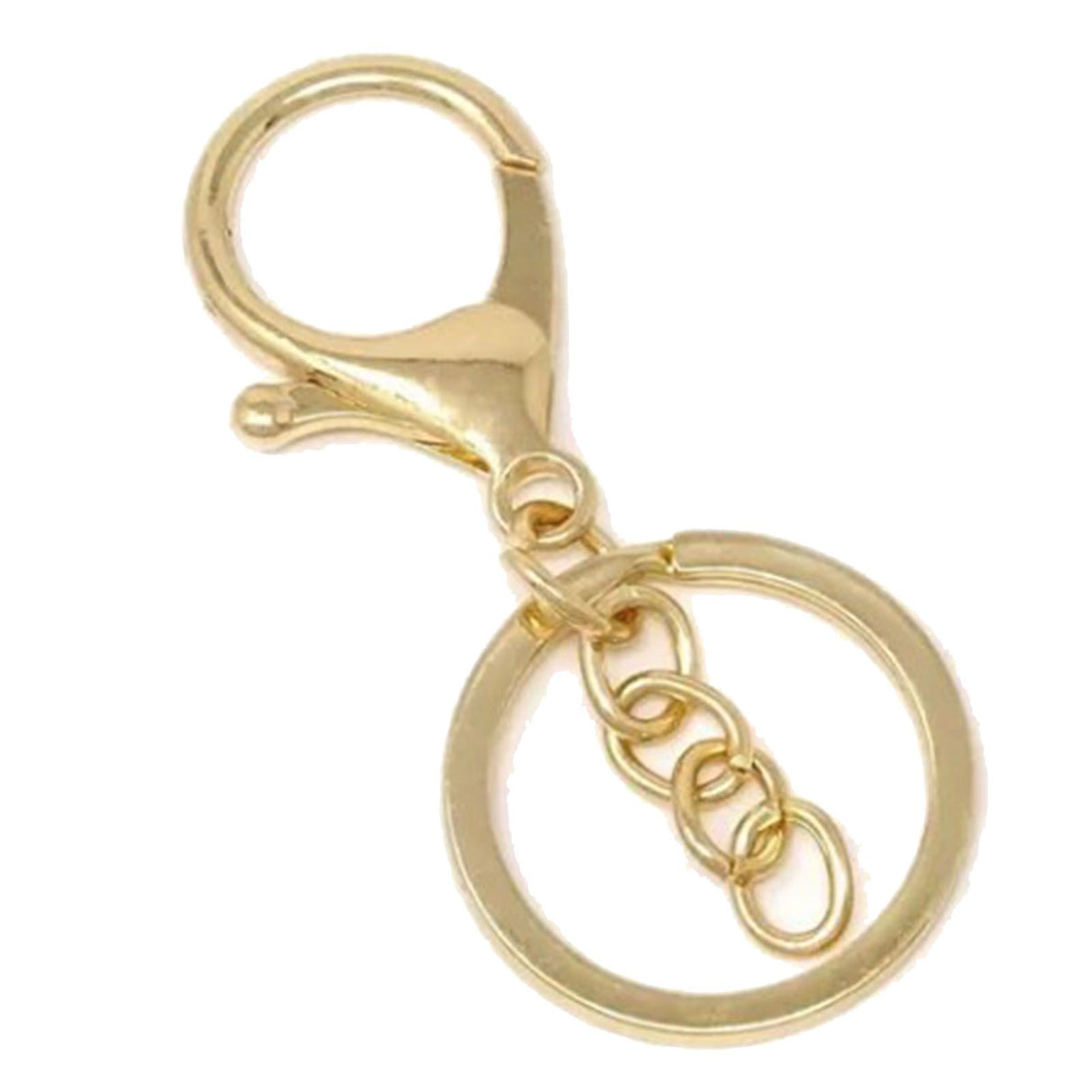 50PCS Key Chain Ring Alloy Golden Polished DIY Handcraft Metal Key Rings with Chain for Travel