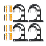 4 Set Curtain Rod Bracket Thickened Aluminum Alloy Black Paint Spraying Rust Prevention Curtain Rod Fixing Hook - Front View