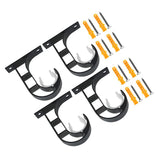 4 Set Curtain Rod Bracket Thickened Aluminum Alloy Black Paint Spraying Rust Prevention Curtain Rod Fixing Hook