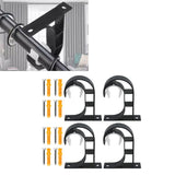 4 Set Curtain Rod Bracket Thickened Aluminum Alloy Black Paint Spraying Rust Prevention Curtain Rod Fixing Hook - 45-Degree Angle