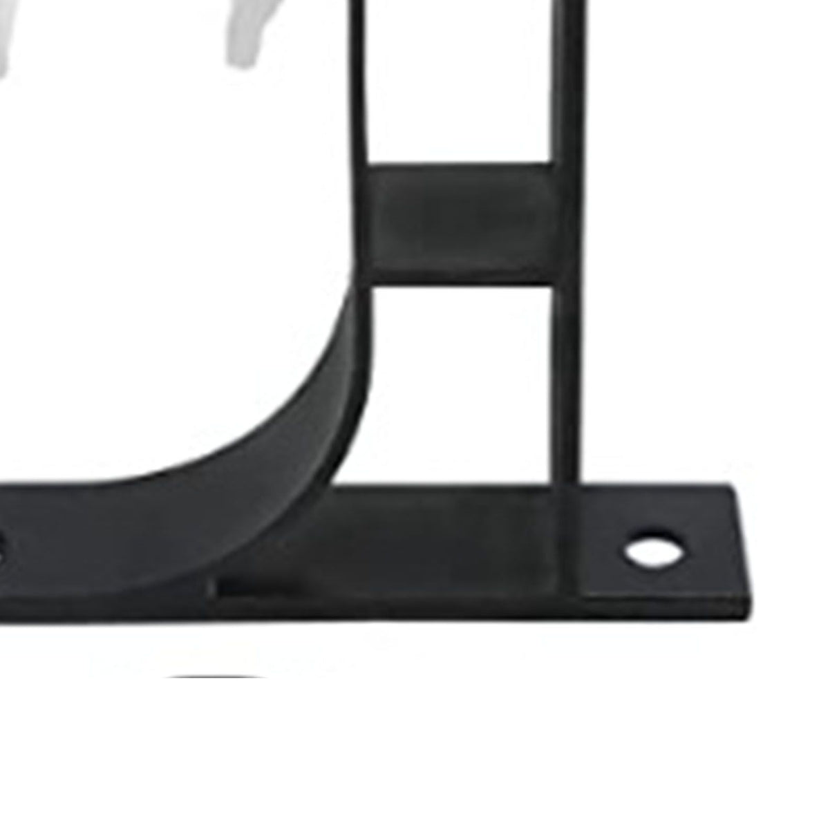 4 Set Curtain Rod Bracket Thickened Aluminum Alloy Black Paint Spraying Rust Prevention Curtain Rod Fixing Hook
