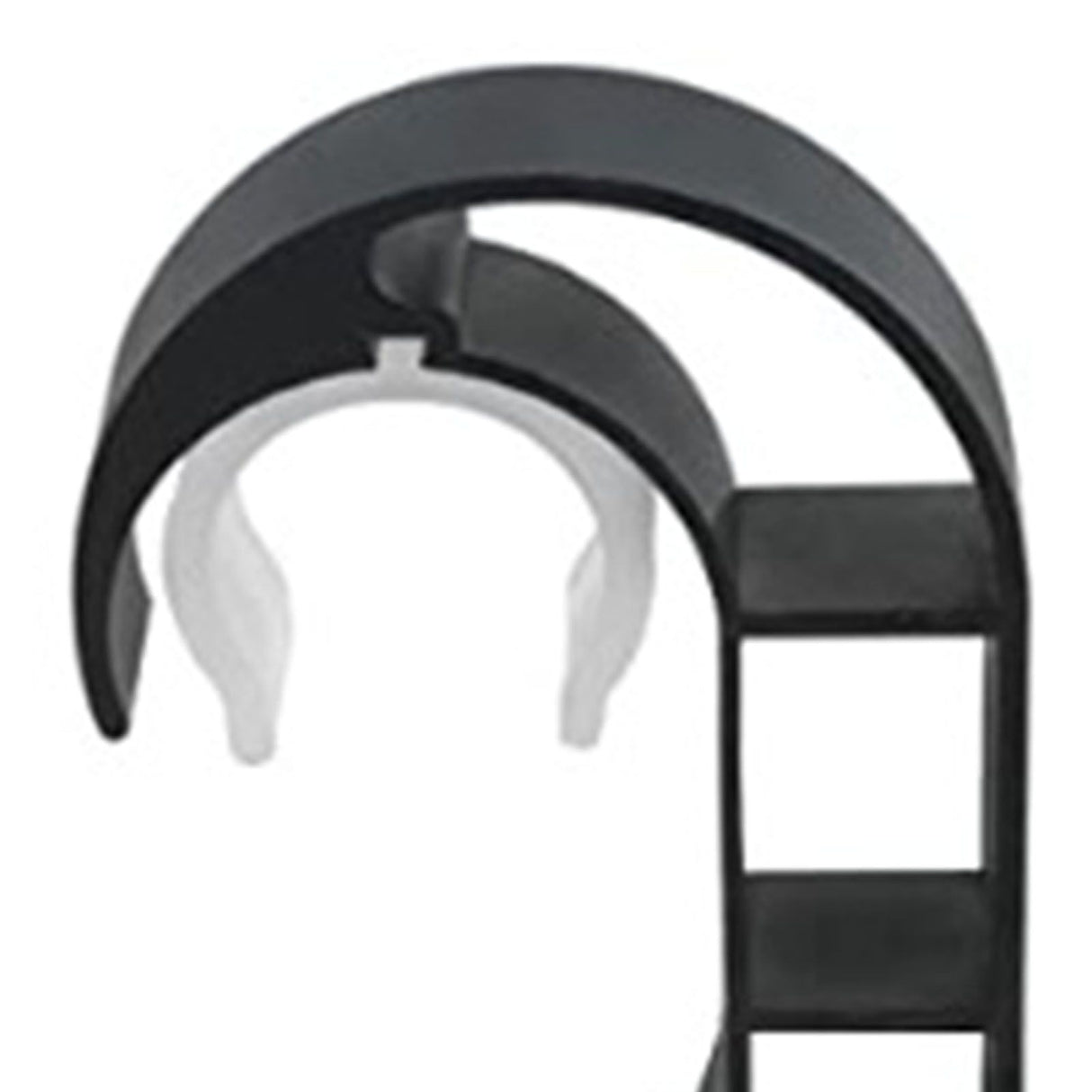 4 Set Curtain Rod Bracket Thickened Aluminum Alloy Black Paint Spraying Rust Prevention Curtain Rod Fixing Hook