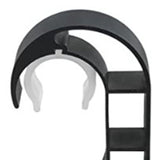 4 Set Curtain Rod Bracket Thickened Aluminum Alloy Black Paint Spraying Rust Prevention Curtain Rod Fixing Hook