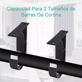 4 Set Curtain Rod Bracket Thickened Aluminum Alloy Black Paint Spraying Rust Prevention Curtain Rod Fixing Hook - Extra Image