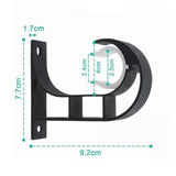 4 Set Curtain Rod Bracket Thickened Aluminum Alloy Black Paint Spraying Rust Prevention Curtain Rod Fixing Hook