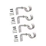 4PCS Curtain Rod Bracket Adjustable Heavy Duty Curtain Rod Wall Bracket Hooks with Installation Screws - Front View