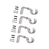 4PCS Curtain Rod Bracket Adjustable Heavy Duty Curtain Rod Wall Bracket Hooks with Installation Screws