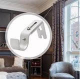4PCS Curtain Rod Bracket Adjustable Heavy Duty Curtain Rod Wall Bracket Hooks with Installation Screws - 45-Degree Angle