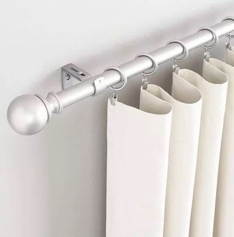 4PCS Curtain Rod Bracket Adjustable Heavy Duty Curtain Rod Wall Bracket Hooks with Installation Screws