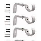 4PCS Curtain Rod Bracket Adjustable Heavy Duty Curtain Rod Wall Bracket Hooks with Installation Screws - Close-Up Angle