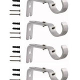 4PCS Curtain Rod Bracket Adjustable Heavy Duty Curtain Rod Wall Bracket Hooks with Installation Screws - Low Angle