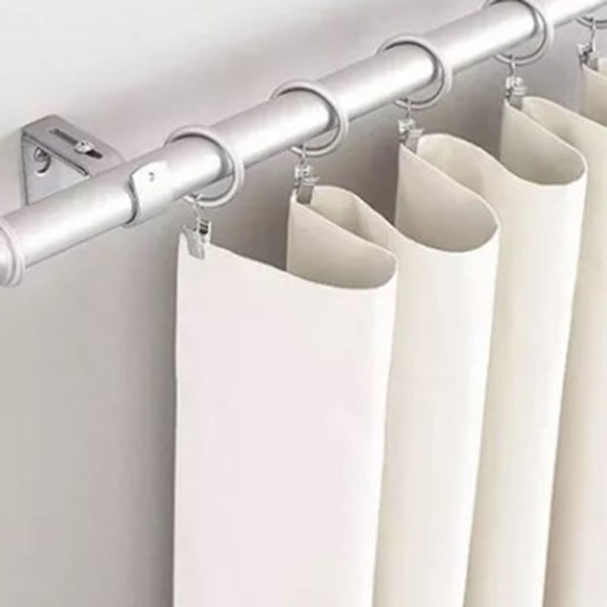 4PCS Curtain Rod Bracket Adjustable Heavy Duty Curtain Rod Wall Bracket Hooks with Installation Screws