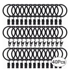 40 Pcs 38mm Clip On Curtain Rings Heavy Duty Strong Hanging Drapery Drapes Clip for Hotels Restaurants Bars