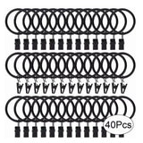 40 Pcs 38mm Clip On Curtain Rings Heavy Duty Strong Hanging Drapery Drapes Clip for Hotels Restaurants Bars